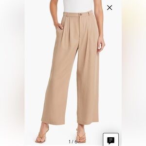 Reformation Mason wide leg cropped pants in a khaki brown size 2 petite